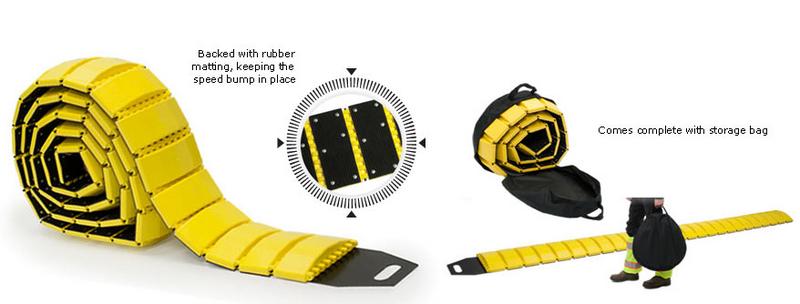 portable single lane speed bump with zippered carryingstorage bag 10 length in yellow 45000 - Rubber Speed Bumps portable single lane speed bump with zippered carryingstorage bag 10 length in yellow 45000 - Rubber Speed Bumps