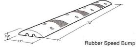 Rubber Speed Bump Dimensions Detail Drawing 72", 6 foot, 6ft  